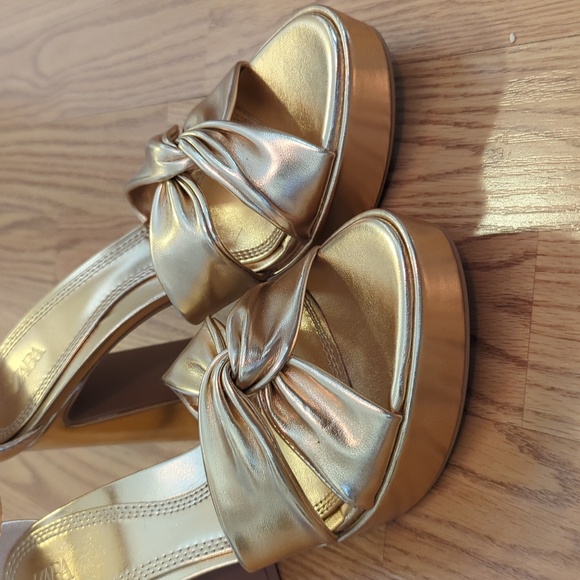 Zara gold platform heeled sandal 36 (6) - Picture 4 of 7